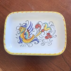 Williams Sonoma Raffaellesco Hand Painted Italian Art Pottery Rectangula…